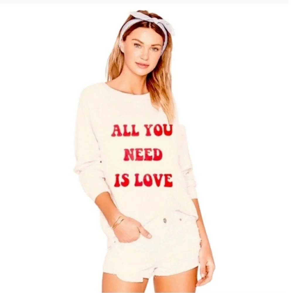 NWT Wildfox "All you need is love" Sweatshirt - Picture 2 of 7